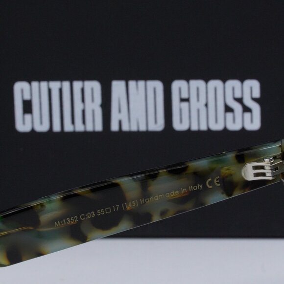 Cutler and Gross CG1352S 003 Square Sunglasses - Green Havana/Grey - Picture 7 of 8